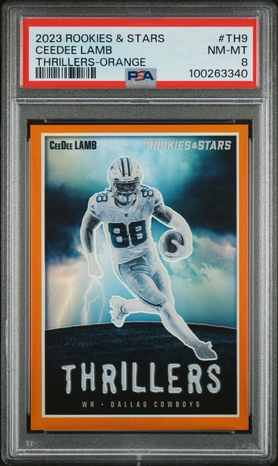 2023 Rookies & Stars Ceedee Lamb Thrillers Orange /25 PSA Graded - Image 1 of 2