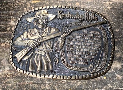 Kentucky Rifle Brass Belt Buckle The Guns That Won The West #2104 (1979) - Image 1 of 4