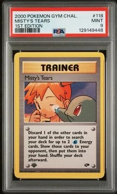 MISTY’S TEARS 118 PSA 9 FIRST EDITION GYM CHALLENGE POKEMON CARD ENGLISH - Image 1 of 2