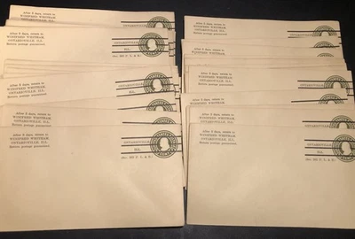 Vintage Paper 4 Crafting: 1c 1920s Stamped Envelopes, Ontarioville IL; 25 Pieces - Image 1 of 2