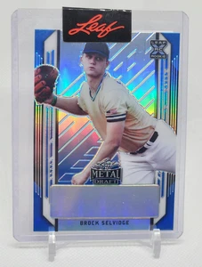 2021 Leaf Metal Draft Brock Selvidge Blue Holo #'D 1/1 Proof XRC Rookie - Picture 1 of 2