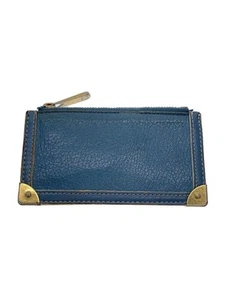 LOUIS VUITTON card case leather Green plain women's Used - Picture 1 of 6