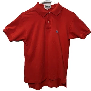 Vintage Izod Lacoste Red Polo Shirt – Rare Blue Crocodile Logo – WPL 1100 Read - Picture 1 of 18