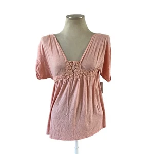 NWT Y2K 2000s Pink Baby Doll Blouse Sz XL Fairycore Retro Girly Romantic - Imagen 1 de 7