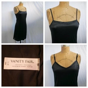 VANITY FAIR Black SPIN Slip Short Reversible Nylon Spandex #10186 S EUC - Picture 1 of 8