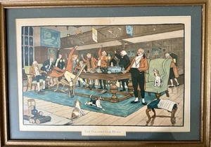 RARE Antique Cecil Aldin Original Framed Lithograph 1900 Fallowfield Hunt - Picture 1 of 6