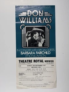 Don Williams Postal Booking Form Original Vintage Theatre Royal Norwich 1977 - Picture 1 of 12