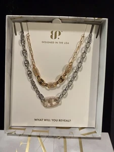 Luxe Layers Necklace By Bomb Party Summer 2025 Silver and Gold Colors - Picture 1 of 5