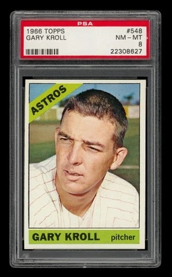 1966 Topps Set-Break #548 Gary Kroll PSA 8 casi nuevo-como nuevo Foto 1 de 3