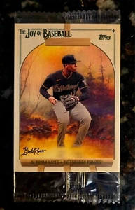Ke'Bryan Hayes 2023 Topps X Bob Ross Joy of Baseball #53 Cavalletto Parallelo SSP - Foto 1 di 2