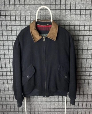 Vintage Navy&Green Wool Jacket 90s Size Medium - Image 1 of 4