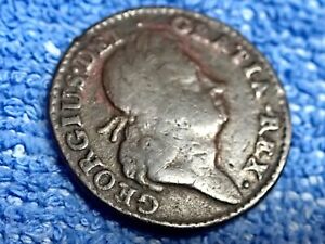 COLONIAL COIN: SCARCE GRADE WOODS HALF PENNY 1724  IN  FINE PLUS CONDITION!