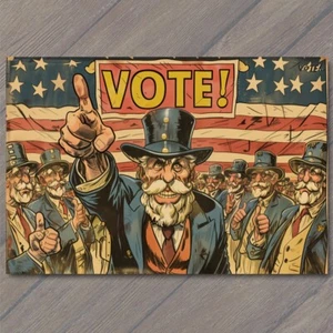 POSTCARD Vote Political Cartoon US Uncle Sam Old Fashion United States President - Picture 1 of 1