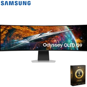 Samsung 49" Odyssey OLED G9 DQHD Curved Gaming Monitor + 1 Year Warranty Pack - Picture 1 of 12