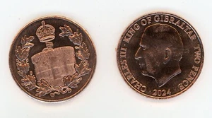 Moneda Gibraltar 2 Peniques 2024 UNC KM Nueva Sin Circular - Imagen 1 de 1