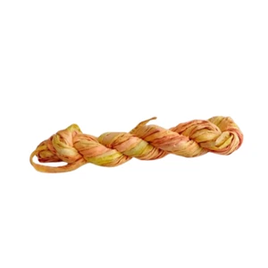 Sari Silk Ribbon super bulky yarn - Sunset Yellow - Silk Strips, Great for Media - Picture 1 of 5