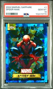 Spider-Man RARE ROOKIE SAPPHIRE REFRACTOR INVESTMENT SSP MARVEL CHROME PSA 10 - Picture 1 of 2
