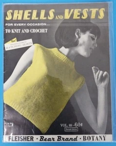 Vintage 1965 Copyright Shells and Vests Knit & Crochet Pattern Booklet Vol 88 - Bild 1 von 1