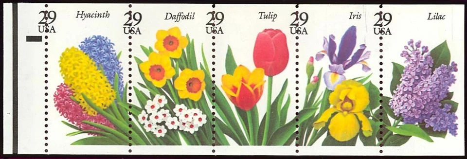 2764b, Mint NH 29c Flowers - Black Color Shift Error Booklet Pane * Stuart Katz - Image 1 of 1