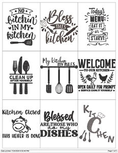 18 KITCHEN QUOTES EMBROIDERY MACHINE DESIGNS PES JEF HUS EXP DST VP3 USB - Picture 1 of 20