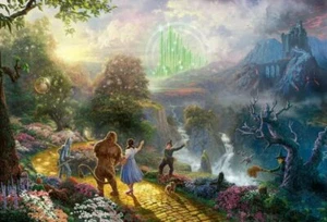Home Decor Hand Art Oil painting Wizard of Oz - Fairy tale girl witch lion - Picture 1 of 1