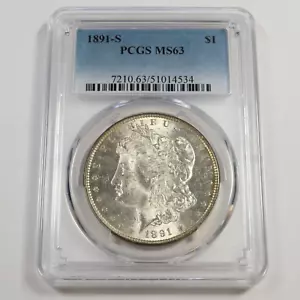1891 S PCGS MS63 - Silver Morgan Dollar $1 US Coin #53644B - Picture 1 of 2
