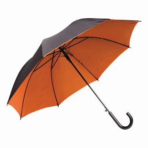  Stockschirm Automatik Ø103cm Stock 85cm Damen Herren Regenschirm schwarz orange - Bild 1 von 7