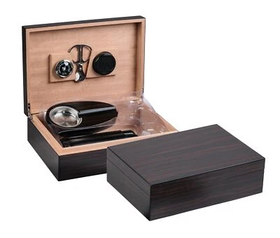 Prestige Import Group Davenport Ebenholz Holz Humidor Geschenkset - Bild 1 von 4