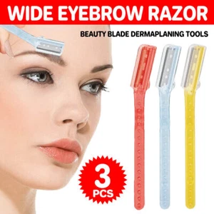 3 PCS Facial Razors Eyebrow Shaver Hair Removal Exfoliate Tool Face Ladies AU - Picture 1 of 14