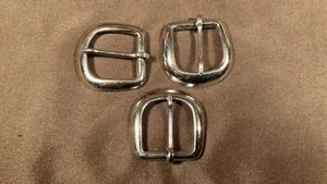 3 Vintage Cap Gun Leather Holster Belt Buckle Original Parts Western Toy 50s 60s - Picture 1 of 10