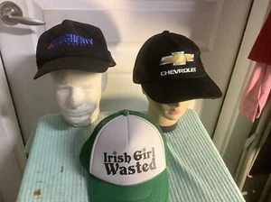 VTG LOT Of 3 Chevrolet & Others SNAPBACK Embroidered Logos Rope Trucker hats - Picture 1 of 13