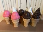 Blow Mold Plastic Ice Cream Shop Display Cones Swirl Scoop Safe T Cup Lot Of 8
