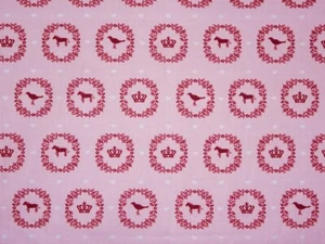 Hilco Mädchen Pferd Krone rosa rot Baumwolle Meterware Baumwollstoff Webware - Bild 1 von 2