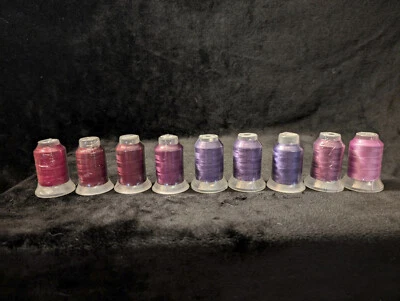 NEW Machine Embroidery Thread NEW Shades of Purple Lot of 9 - Image 1 of 2
