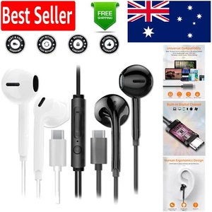 Universal USB-C In-Ear Headphones with Built-in Chipset, Remote & Microphone - Picture 1 of 13