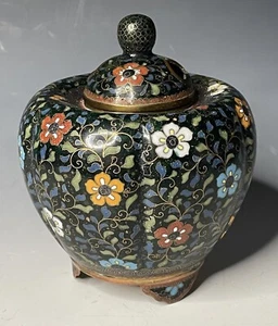 FINE Antique Japanese Meiji Era Cloisonne Koro Incense Burner 19th C. Enamel Art - Picture 1 of 11