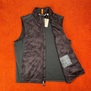 PETER MILLAR Mens MEDIUM Fuse Elite Brushstroke Camo Vest Gilet Black NEW $200 - Picture 1 of 8