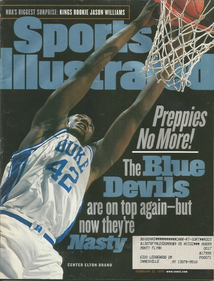 DUKE BLUE DEVILS ELTON BRAND 1999 SPORTS ILLUSTRATED ALL AMERICAN K KRZYZEWSKI Foto 1 de 1