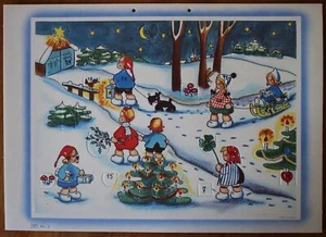 Advent Calendar Helena Scheggia from 1946, Publisher A.Trüb Switzerland, No. 3, Rare - Picture 1 of 3