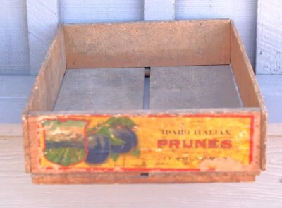 Rustic Primitive Wood Prunes Shipping Crate Box J.C. Watson Co. Vintage - Image 1 of 4