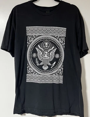 OBEY T-Shirt LARGE "In Lesser Gods We Trust" Graphic Crewneck OBEY W/Eagle LARGE - Image 1 of 4