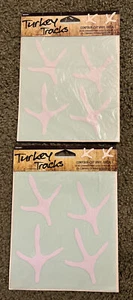 2 Real Tree Camo Graphics WHITE Vinyl Decals Turkey Tracks(k) - Picture 1 of 4