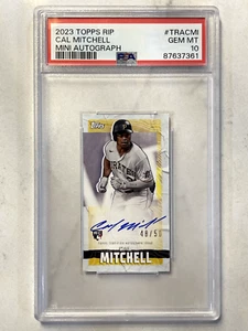 2023 Topps Rip Cal Mitchell Mini Autograph Auto Rookie RC /50 PSA 10 Pirates - Picture 1 of 2