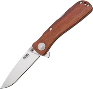 SOG Twitch II Lockback A/O 3.6" AUS-8 Rosewood Folding Knife TWI17CP - Picture 1 of 2