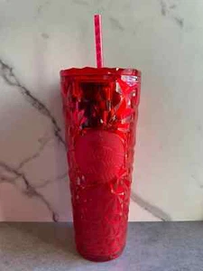 Starbucks Holiday 2023 Venti Tumbler Poinsettia Red Prism Cold Cup New - Picture 1 of 2