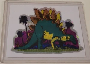 STEGOSAURUS DINOSAUR 1990's PRISMATIC Prism VENDING MACHINE STICKER CARD Kodak - Picture 1 of 3