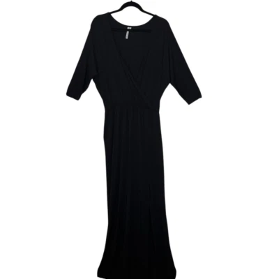 Vestido Michael Stars Negro Tejido Imitación Envoltura Manga Dolman Talla M Informal, Gótico Foto 1 de 4