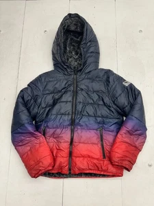 Abercrombie Kids Black Blue red Ombre Full Zip Puffer Coat Boys Size 13/14 - Picture 1 of 9