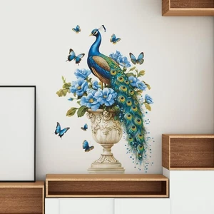 3D Lifelike Peacock Wall Decal Art Murals 26" 38" Peel and Stick Flowers Butt... - Picture 1 of 7