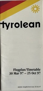 Tyrolean / Austrian Airlines Fahrplan - März 1997 - Bild 1 von 1